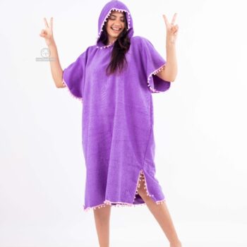 PONCHOS DE MICROFIBRA C/ POMPONES TALLA S-M-L-XL